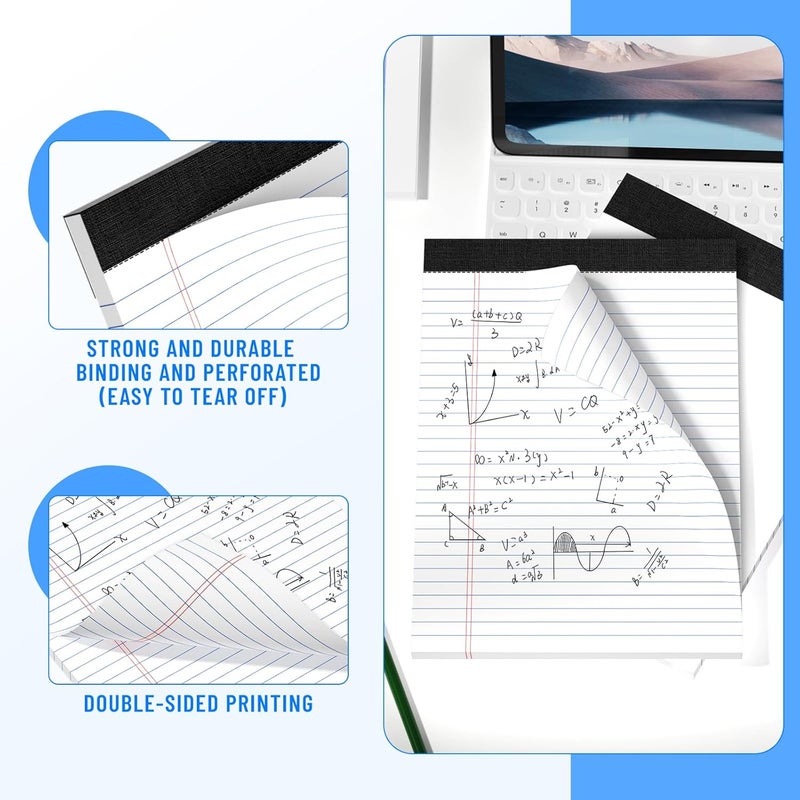 Ciphyfee 12pcs Legal Pads 8.5 x 11, Notepads 8.5 x 11 College Ruled Notebook, Writing Pads of Paper,White Note Pads, Memo Pad Papers Perforate Legal Notepads Narrow Ruled Line,30 Sheets/Pack - Image 4